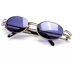 yohji yamamoto Vintage Sunglasses 52-6105 Silver Elements \ Blue Lenses - Picture 1 of 4