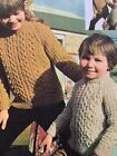 VCS004 KNITTING PATTERN CHILDREN'S ARAN SWEATER WITH CREW NECK SIZE 23 TO 30 INS