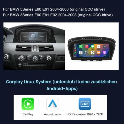 Linux Carplay Android 13 Auto für BMW CCC 5er E60 E61 3er E90 E91 Display Radio