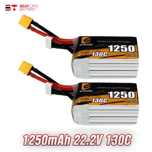 2Pack 22.2V 1250mAh 130C 6S Lipo Batteries XT60 For Yuneec RC FPV Heli Drone Car - Picture 1 of 6