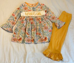 Lana Grace Boutique Smocked Mama’s Girl Top & Ruffled Pants EUC Size 4T - Picture 1 of 1