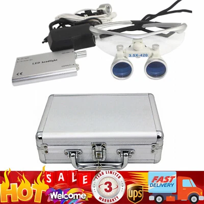 Lupa dentista lupas vidro odontológico cirúrgico cabeça led luz médica! - Imagem 1 de 4