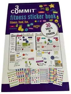 Libro de 3 pegatinas Commit Fitness resolución Año Nuevo agua pasos rastreador salud - Imagen 1 de 12