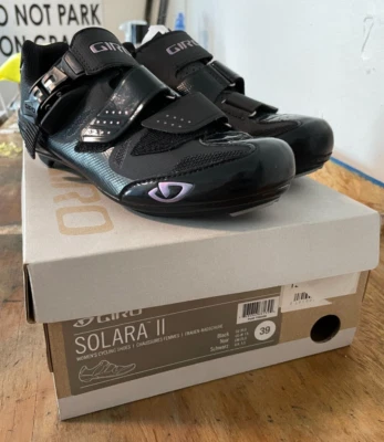 Giro Solara II Road Cycling Shoes EU 39 US Women's 7.5 3-Bolt Clipless Black - Image 1 of 4