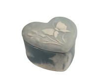 VTG Robert Nemith Incolay Stone Butterfly Iris Sculpted Trinket Jewelry Box VGC