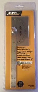 JOHNSON 6" STAINLESS STEEL PROTRACTOR 1854-0000 46-3522 - Picture 1 of 2