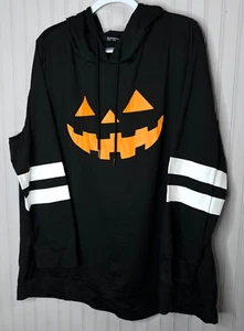 BloomChic Womens HOODIE 26 Black Orange White Pumpkin Halloween Athletic NEW - Picture 1 of 14