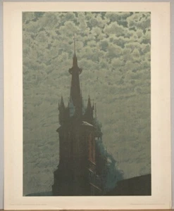 Józef Rapacki (1871–1929) Marienturm in Krakau - Lithographie um 1910 - Bild 1 von 1