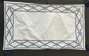 Ballard Designs ARIANA Tassel & Embroidery King Sham Indigo Blues - Picture 1 of 5