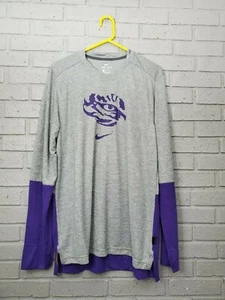 $75 Mens Size L Nike On-Field Dri-Fit LSU Tigers Sideline Long Sleeve CI5818-051 - Picture 1 of 6