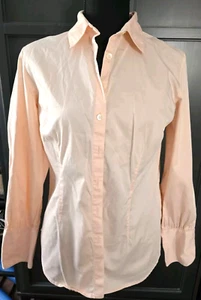 J. Jill Womens Ladies Button Up Blouse Top Shirt Size 6 Sm Peach Cotton Blend - Picture 1 of 9