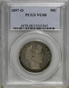 1897-O BARBER HALF DOLLAR PCGS VG08 - Picture 1 of 4