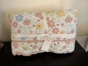 Edredón reversible Pottery Barn Kids Julia Berolzheimer doble festoneado nuevo - Imagen 1 de 5
