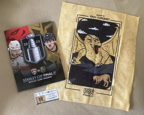 2023 VEGAS GOLDEN KNIGHTS CHAMPS - STANLEY CUP FINAL GAME TICKET, PROGRAM, TOWEL Cover
