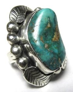 MASSIV Old Pawn Navajo NUGGET Türkis Silber Native American 29,5 GRAMM Größe 8 - Bild 1 von 12