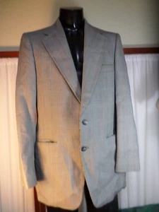Vintage Botany 500/Roos Atkins Unisex Gray Plaid Blazer/Suit Jacket-Size 42 L - Picture 1 of 9