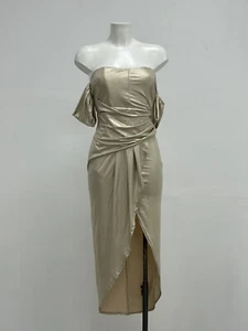 Maxi Vestido Ex Jaded Rose Wrap Estilo Hombro Acabado Metálico Talla 8 Precio de venta sugerido por el fabricante £55 - Imagen 1 de 13