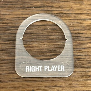 Plastic White Letter RIGHT PLAYER Button Art ARCADE VIDEO GAME PART - Picture 1 of 1