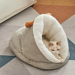1pc Winter Bed Cave Pet Tent Warming Puppy House Cozy Cat Sleeping Tent Cave Bed - Picture 1 of 10