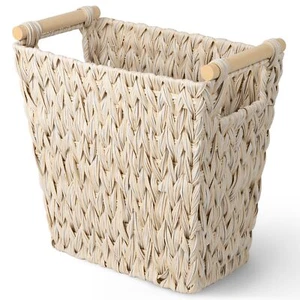 Wicker Trash Can Waste Basket For Bathroom Waterproof Bathroom Garbage Can 19 Li - Picture 1 of 9