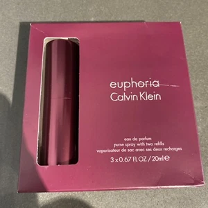 Calvin Klein Euphoria Eau de Parfum EDP Purse Spray + 2 refills 3- .67 FL OZ - Picture 1 of 5