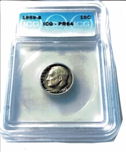 1969-S ROOSEVELT DIME PR 64 DCAM - Picture 1 of 4