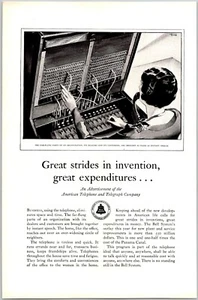 PRINT AD 1929 AT&T Bell System Switchboard Operator Henry Luhrs Art 6.75 x 10 - Picture 1 of 3