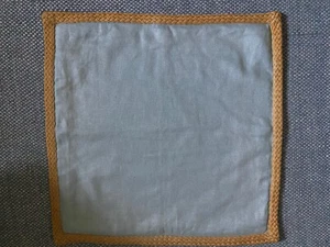 Pottery Barn Jute Zopf Borte Leinen Kissenbezug Blau Grau Farbe Top - Bild 1 von 4