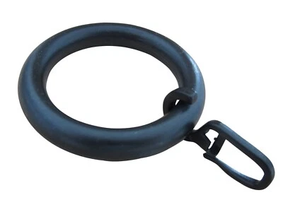 rewagi® 10–100 Gardinenringe Schwarz mit Faltenhaken – Ø 39 x 55 mm – Kunststoff - Bild 1 von 3