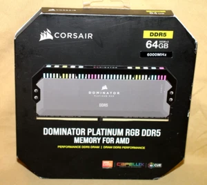 Corsair DOMINATOR PLATINUM RGB 64GB (2x32GB) DDR5 DRAM 6000MHz - Picture 1 of 2