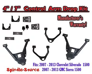 4"/7" Lowering Drop CONTROL ARMS KIT FOR 07 - 13 Chevy Silverado 1500 GMC Sierra - Picture 1 of 1