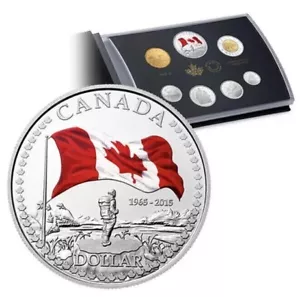 CANADA 2015 Fine Silver Proof Set - 50th Anniversary of Canadian Flag - Picture 1 of 4