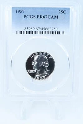 1957-P PCGS PR67CAM Washington Quarter Proof 25C - Image 1 of 2