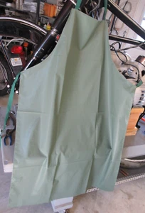 Green Heavy Duty PVC Vinyl Shop Apron Waterproof Oil Chemical resistant .25mm