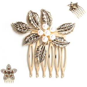 Fermaglio pettine capelli moda donna retrò fiore gioielli accessori capelli regalo - Foto 1 di 10