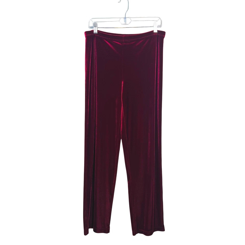 Винтажные повседневные угловые бархатные брюки размер S прямые штанины без застежек бордовые - Изображение 1 из 4