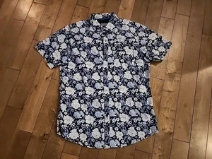 Monument Shirt Mens M Floral HAWAIIAN Button Up Short Sleeve Casual - Picture 1 of 4