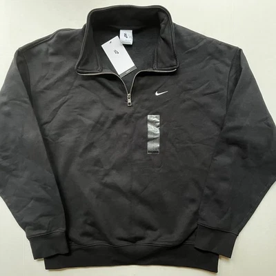 Nike Solo Swoosh Sudadera Para Hombres L Polar 1/4 Cremallera Pullover Negro DQ5209-010 NUEVO CON ETIQUETAS Foto 1 de 4