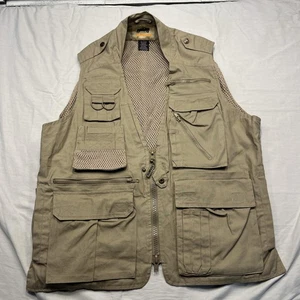 Humvee Outdoors Utility Vest Mens Large Khaki Multi Pocket Photographer Fishing - Picture 1 of 11