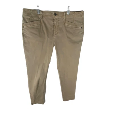 Orvis 紧身牛仔裤女式 10 米色牛仔棉修身中号水洗拉链门襟 — 第 1/4 张图片