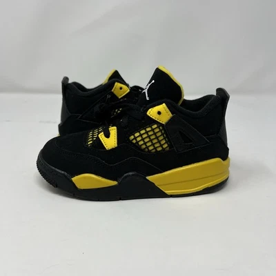 MISMATCH Air Jordan 4 Retro Thunder Boys Sz 10C R / 9c Left BQ7670-017 2022 - Image 1 of 4