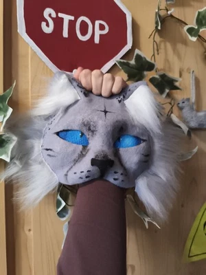 Schnee Leopard/ Katzen Therian, Cosplayer, Furry Maske - Bild 1 von 4