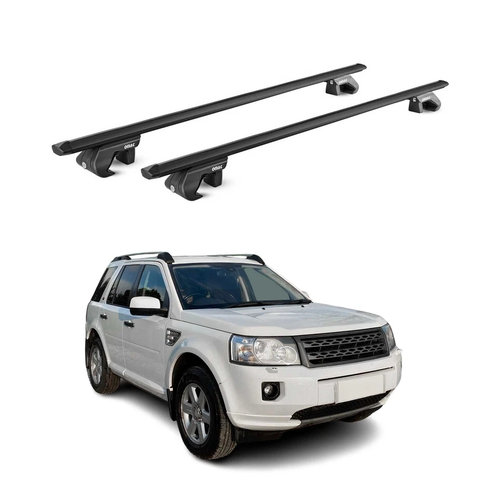Portaequipajes barras transversales portaequipajes portaequipajes para Land Rover LR2 2008-2015 aluminio negro 2 piezas Foto 1 de 4