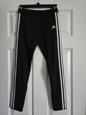 Adidas Leggings Youth Girls Large 14 Black Climalite Pants Running Workout Gym - Image 1 of 4
