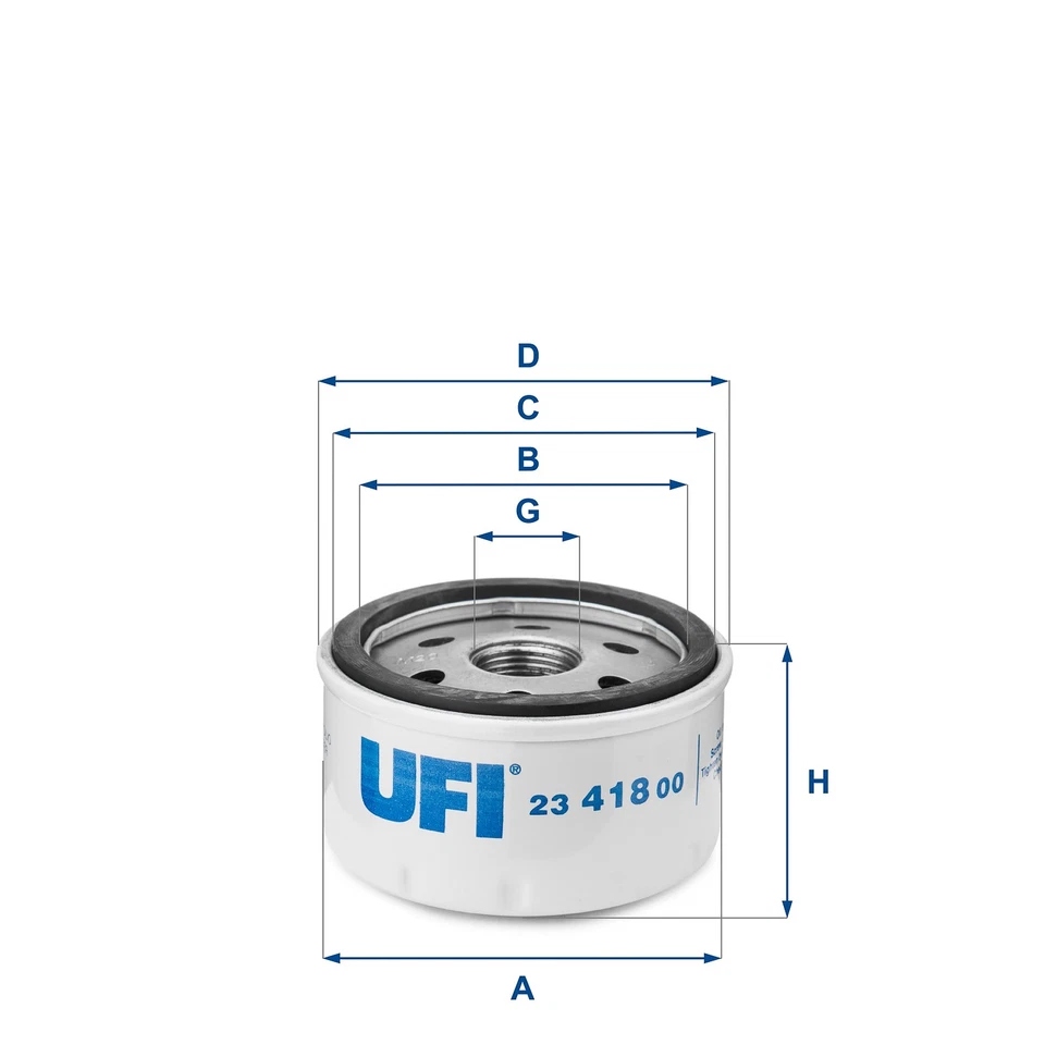 23.418.00 UFI Oil Filter for ALFA ROMEO,DACIA,JEEP,LADA,LANCIA,MITSUBISHI,NISSAN - Image 1 of 1