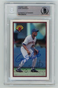 Gary Sheffield Signed 1989 Bowman #142 BAS Beckett COA RC Brewers Yankees Dodger - Picture 1 of 2