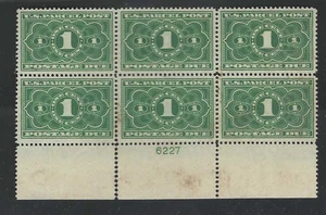 EE. UU. #JQ1 -1c PAQUETE PST PST DEBIDO PLACA BLOQUE DE 6 MNG SUCIO GATO $ - Imagen 1 de 4