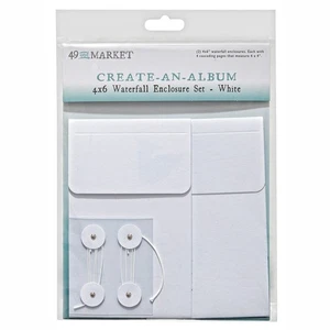 49 And Market Create-An-Album Waterfall Enclosure Set 4"X6"-White - Picture 1 of 1