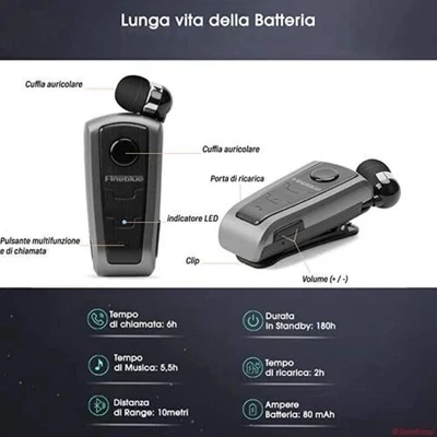 Fineblue F920 Stereo Wireless Bluetooth Vivavoce Auricolare per IPHONE ANDROID - Immagine 1 di 4