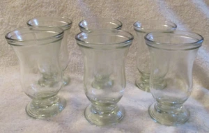 Vintage ~ Garnelen Glas ~ klar ~ kleiner Standfuß ~ Saft Retro Trinkglas ~ 1960er ~ 6 Stück - Bild 1 von 10